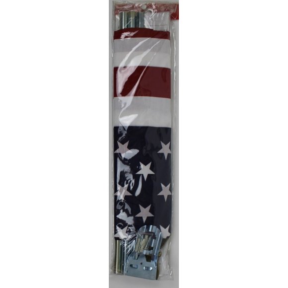 American Flag Kit 6 Ft Long Pole Ornamental Eagle 3 ft X 5 ft Printed Flag NIP - Picture 4 of 4